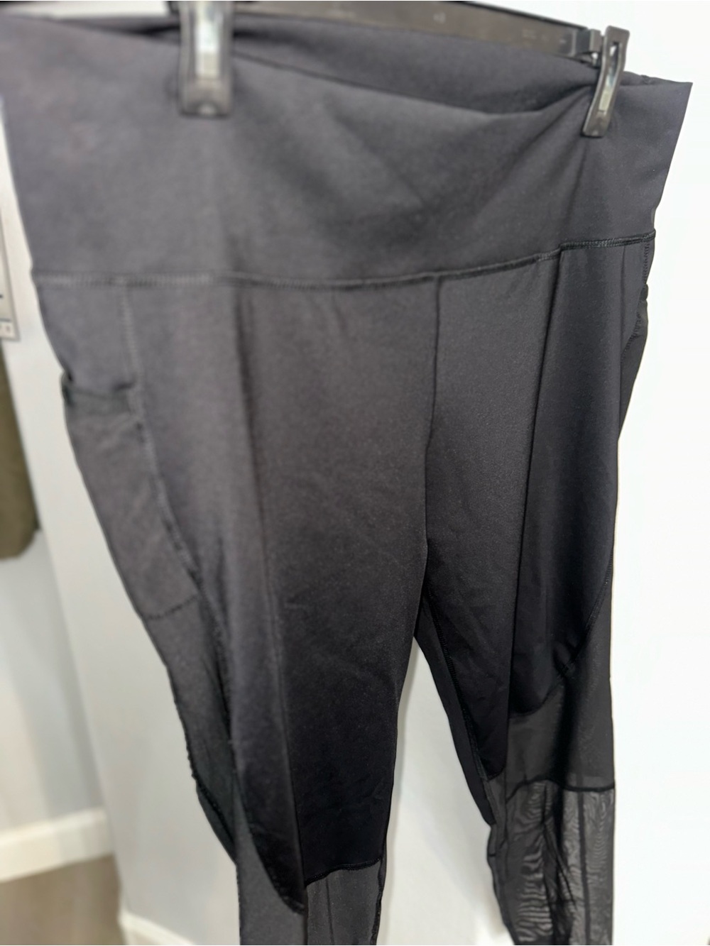 adidas Black High-Waist Mesh-Trim Leggings